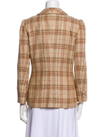 Rena Lange Virgin Wool Plaid Print Jacket