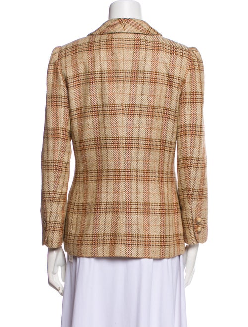 Rena Lange Virgin Wool Plaid Print Jacket