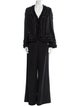 Rena Lange Silk Ruffle Embellishment Pantsuit
