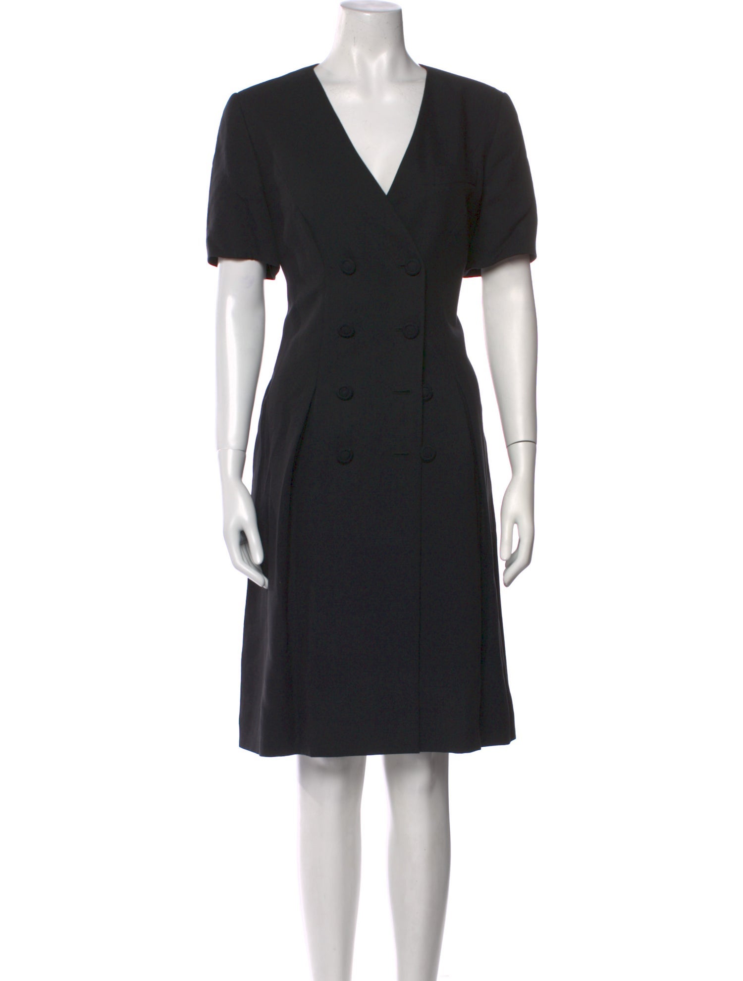 Rena Lange V-Neck Knee-Length Dress