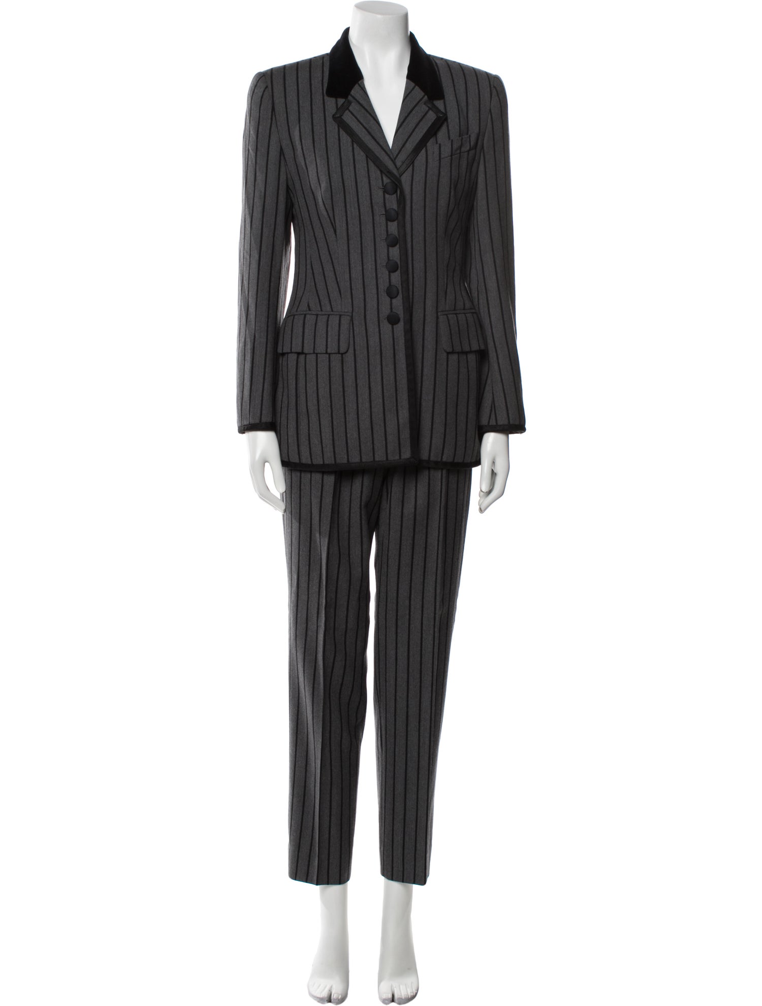 Rena Lange Wool Striped Pant Set