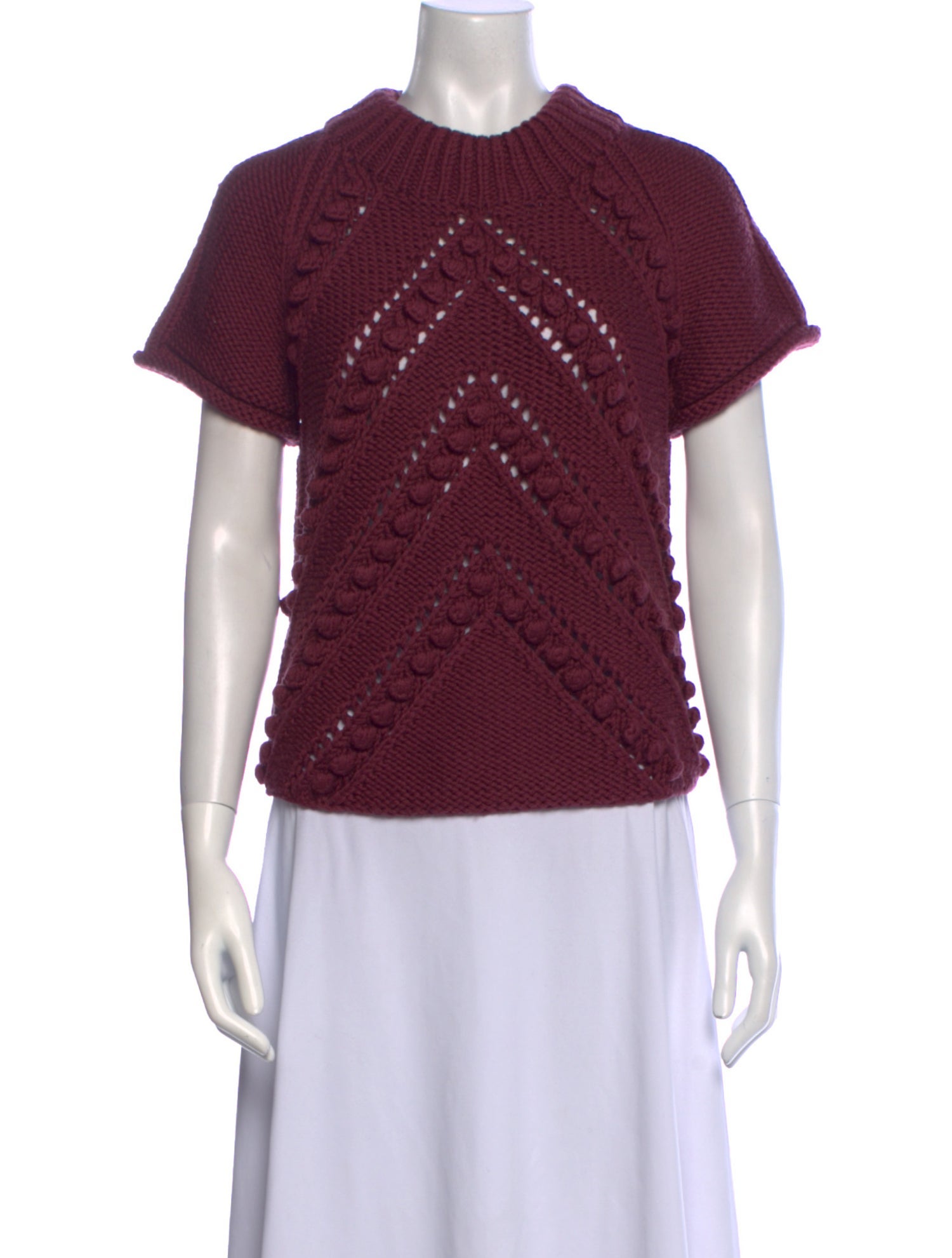 Rena Lange Virgin Wool Mock Neck Sweater