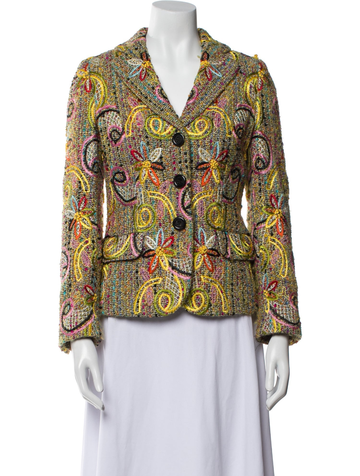 Rena Lange Virgin Wool Printed Blazer