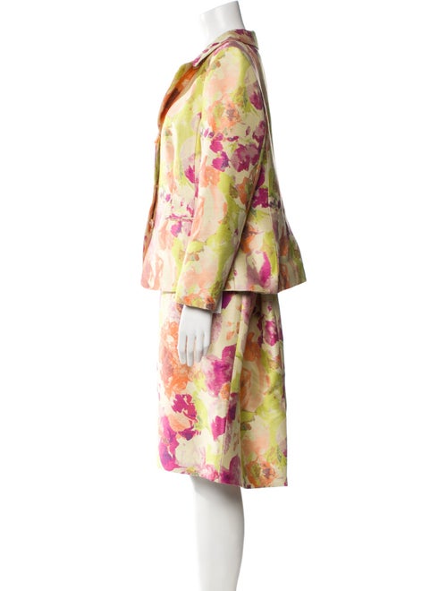 Rena Lange Floral Print Skirt Suit