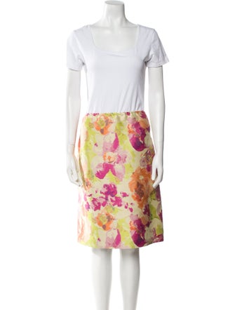 Rena Lange Floral Print Skirt Suit