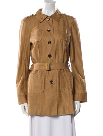 Rena Lange Goat Leather Trench Coat