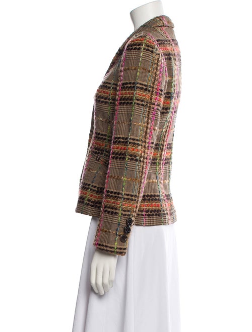 Rena Lange Virgin Wool Plaid Print Blazer