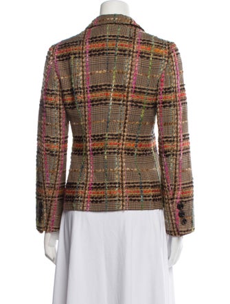 Rena Lange Virgin Wool Plaid Print Blazer