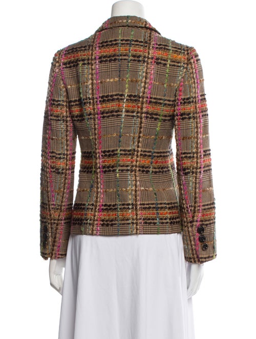 Rena Lange Virgin Wool Plaid Print Blazer