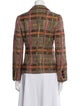 Rena Lange Virgin Wool Plaid Print Blazer