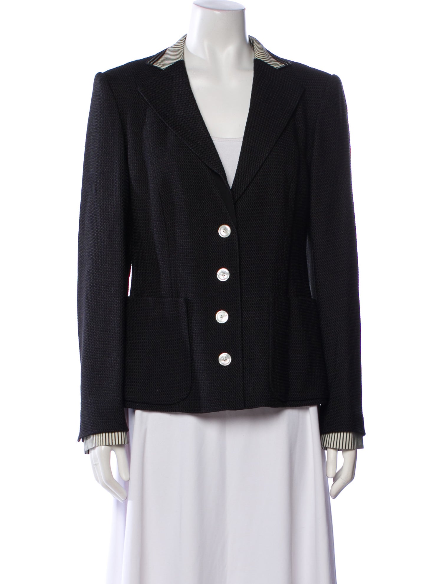 Rena Lange Silk Plaid Print Blazer