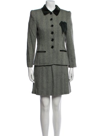 Rena Lange Wool Striped Dress Set