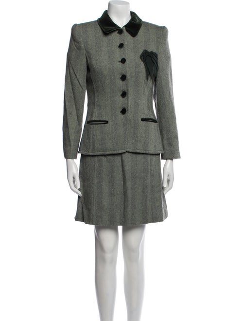 Rena Lange Wool Striped Dress Set