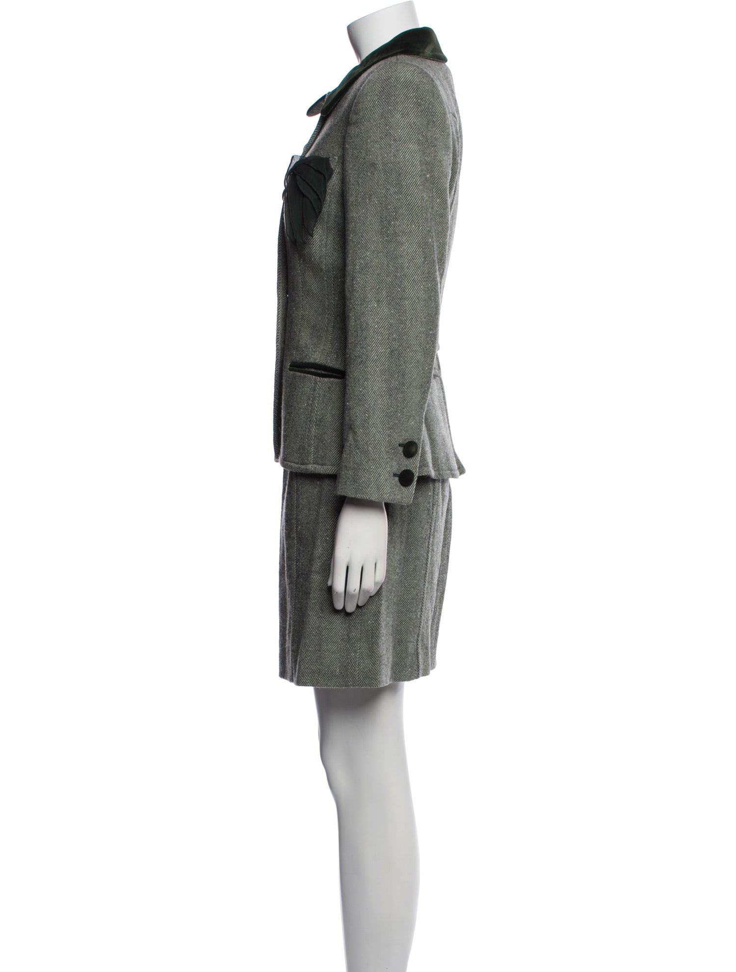 Rena Lange Wool Striped Dress Set