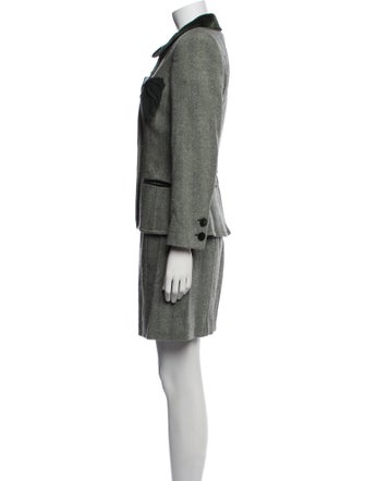 Rena Lange Wool Striped Dress Set