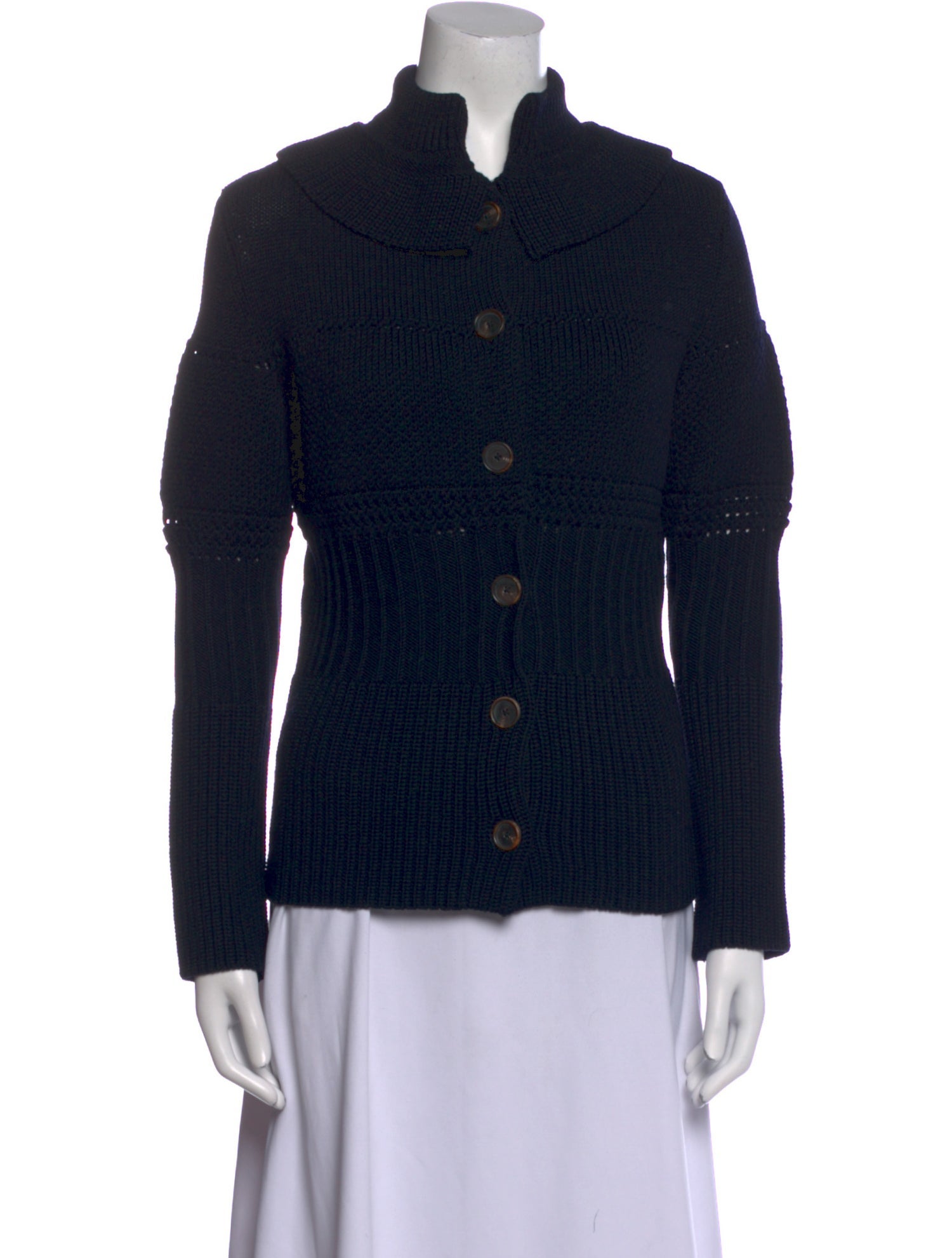 Rena Lange Virgin Wool Mock Neck Sweater