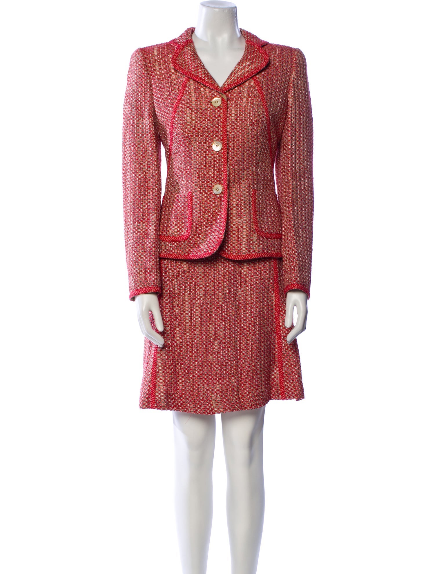 Rena Lange Tweed Tweed Pattern Skirt Set