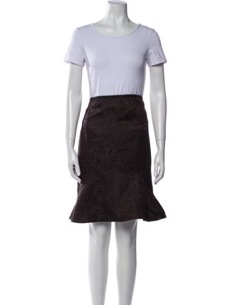 Rena Lange Printed Bow Accents Skirt Suit