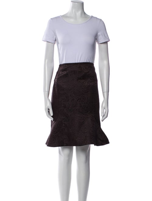 Rena Lange Printed Bow Accents Skirt Suit