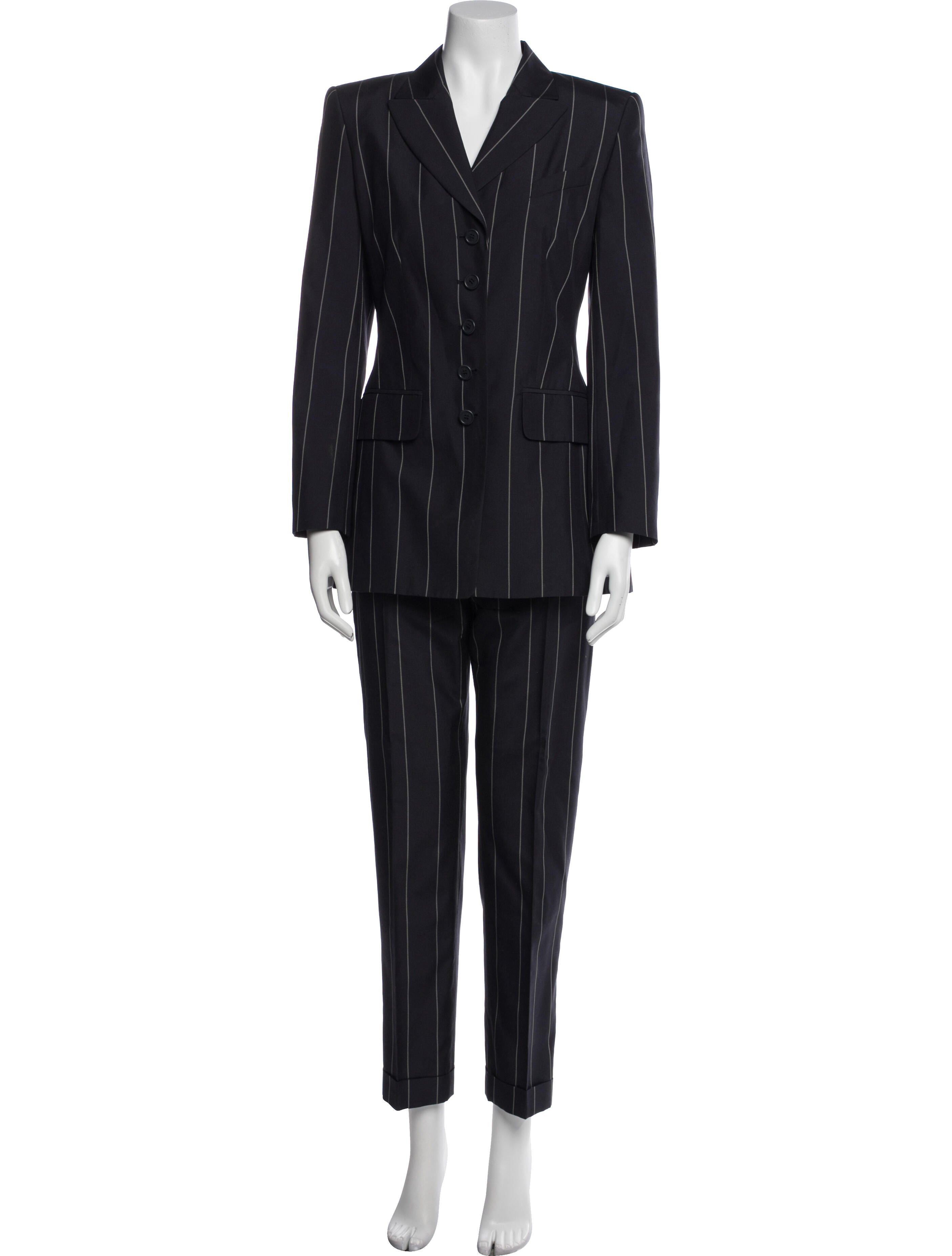Rena Lange Silk Striped Pantsuit