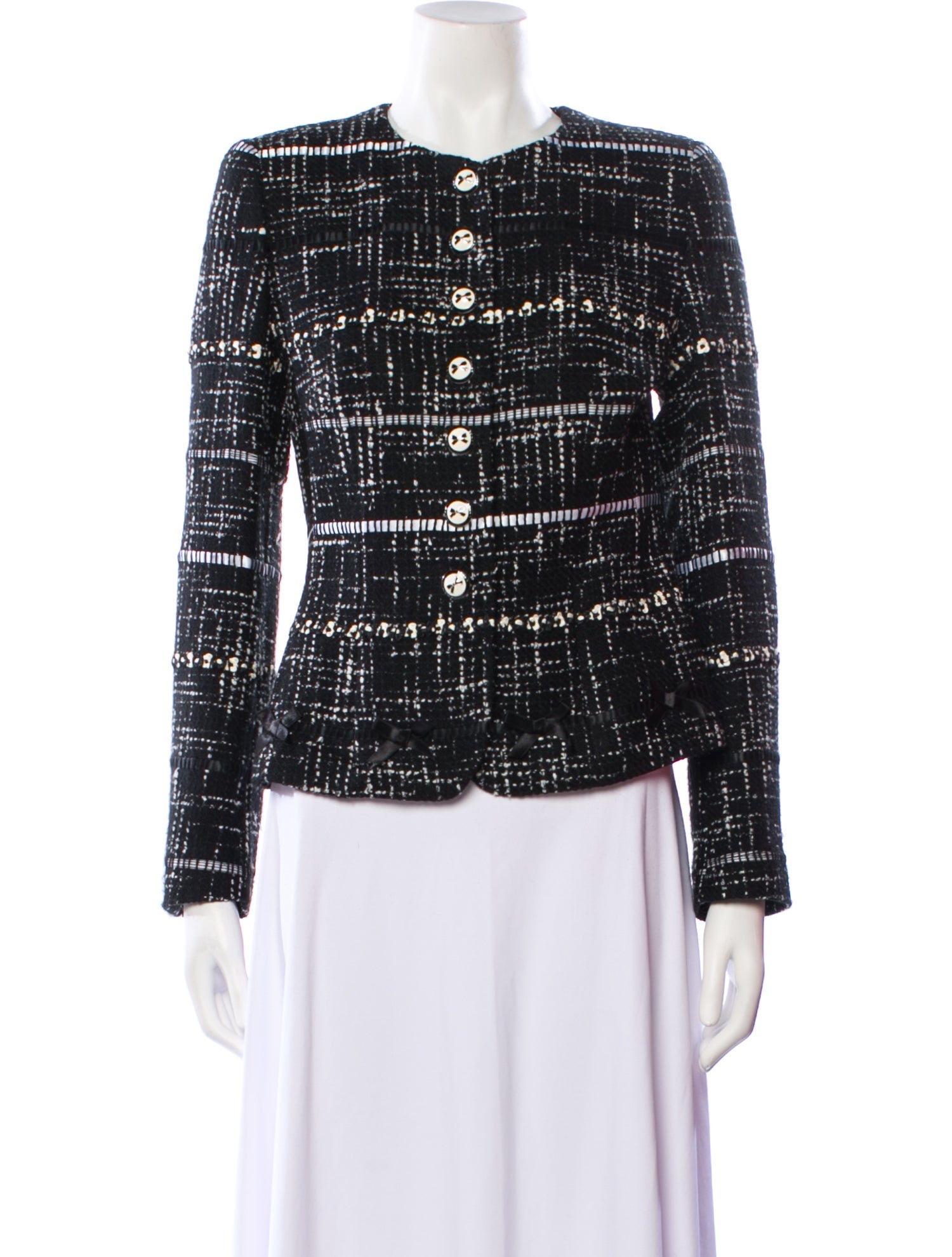 Rena Lange Tweed Pattern Evening Jacket