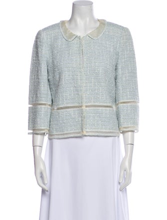 Rena Lange Silk Tweed Pattern Evening Jacket