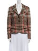 Rena Lange Virgin Wool Plaid Print Blazer