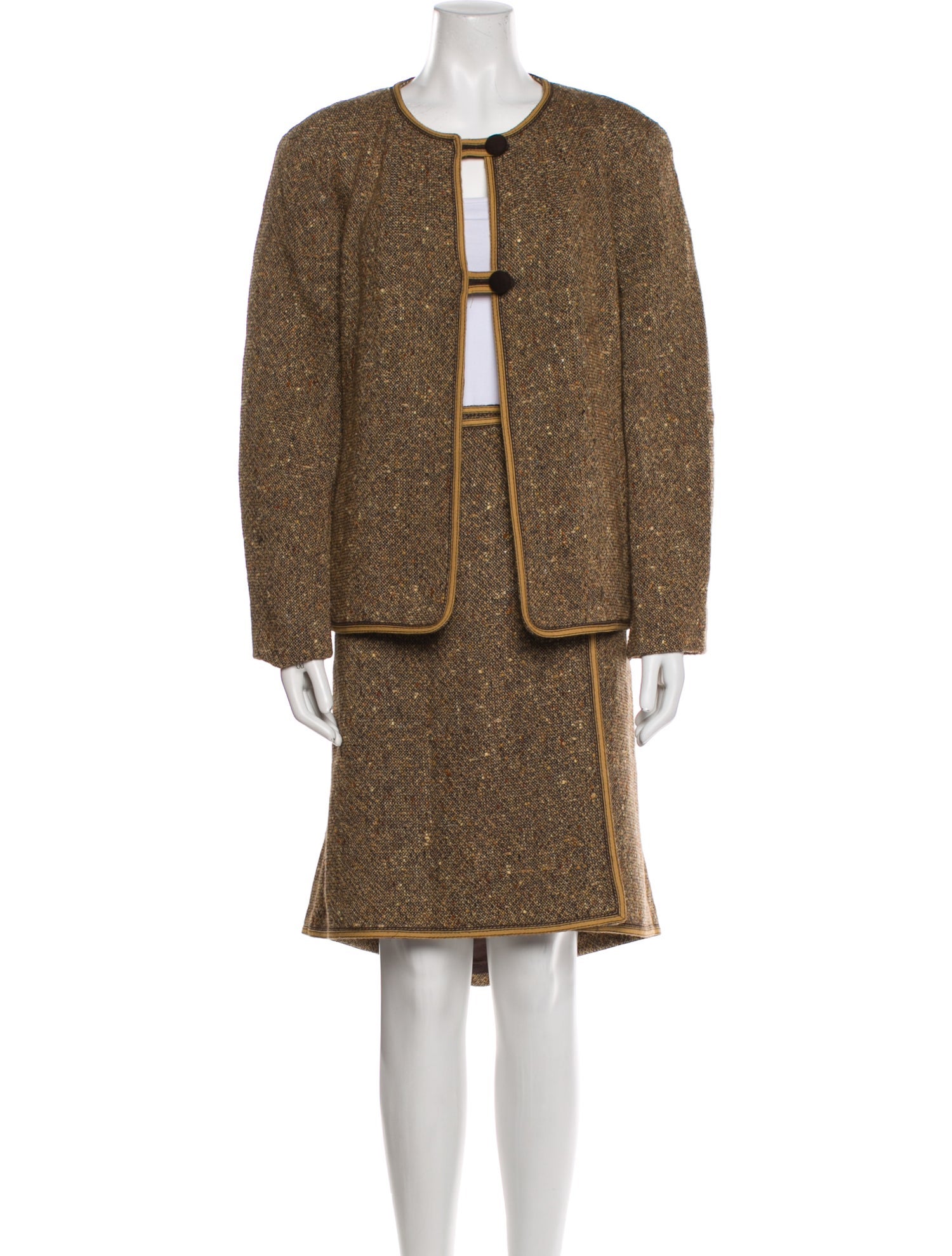 Rena Lange Tweed Pattern Skirt Set