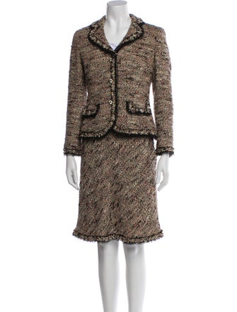 Rena Lange Virgin Wool Tweed Pattern Skirt Set