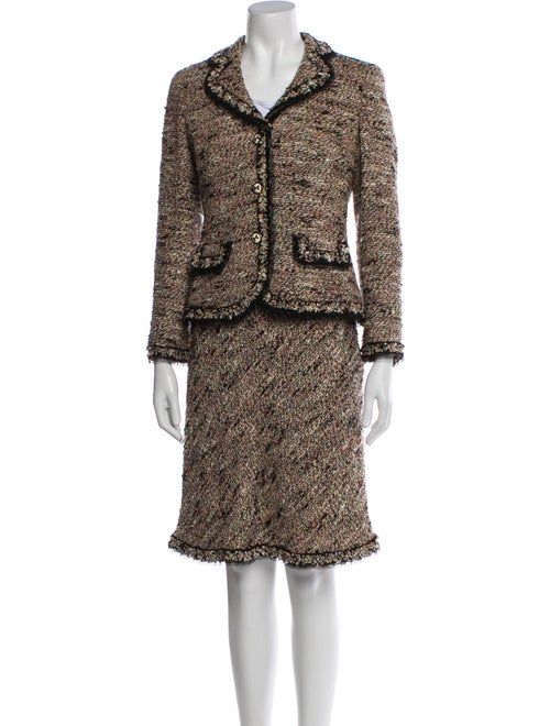 Rena Lange Virgin Wool Tweed Pattern Skirt Set