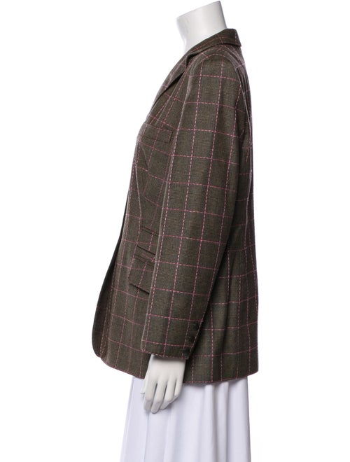 Rena Lange Virgin Wool Plaid Print Blazer