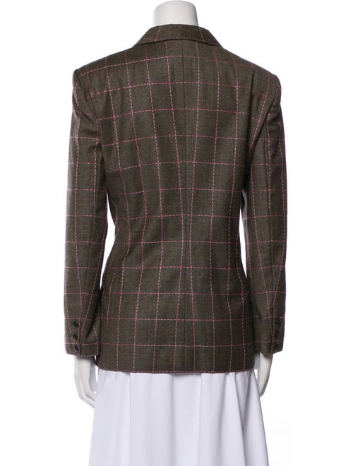 Rena Lange Virgin Wool Plaid Print Blazer