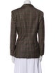 Rena Lange Virgin Wool Plaid Print Blazer