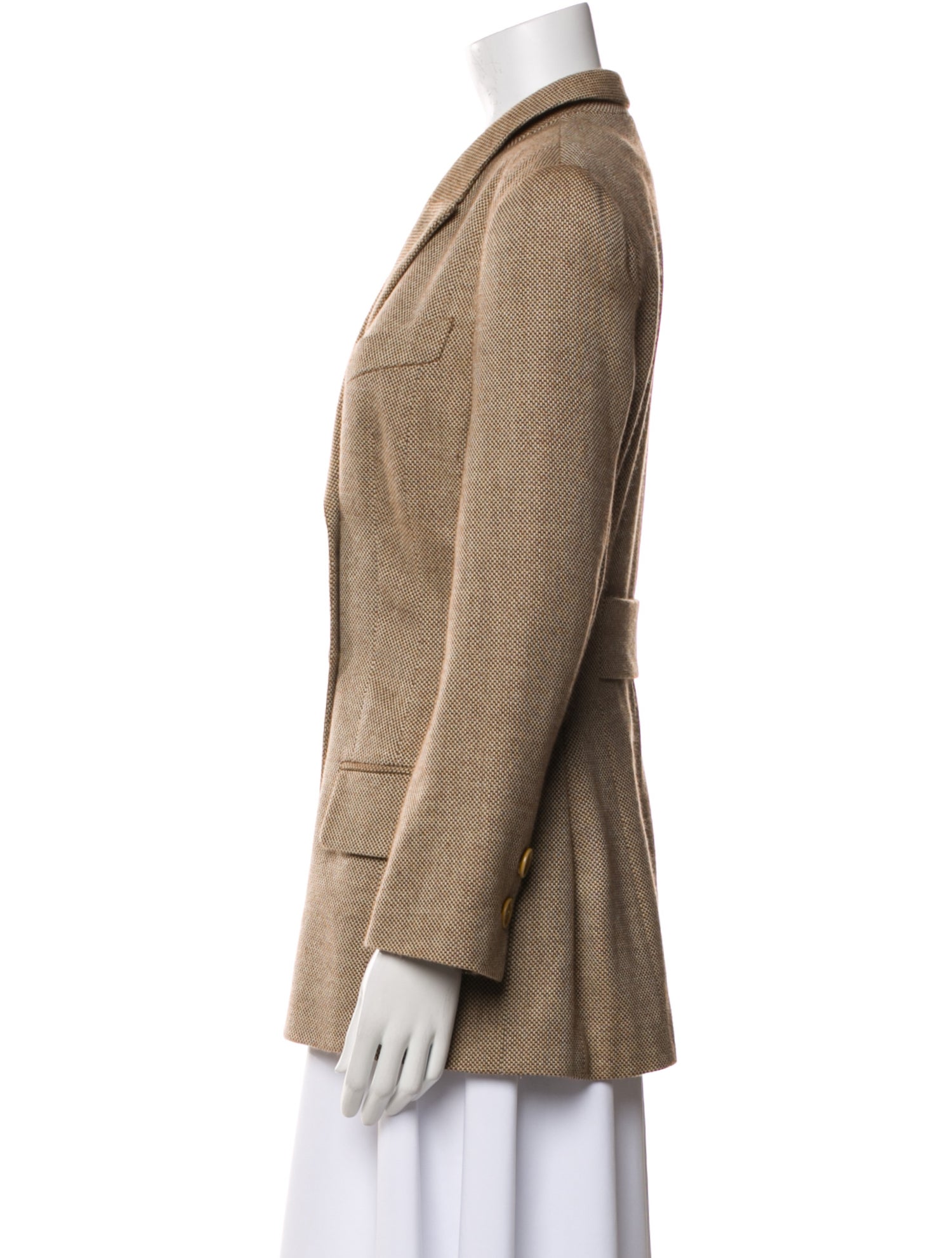 Rena Lange Cashmere Plaid Print Blazer