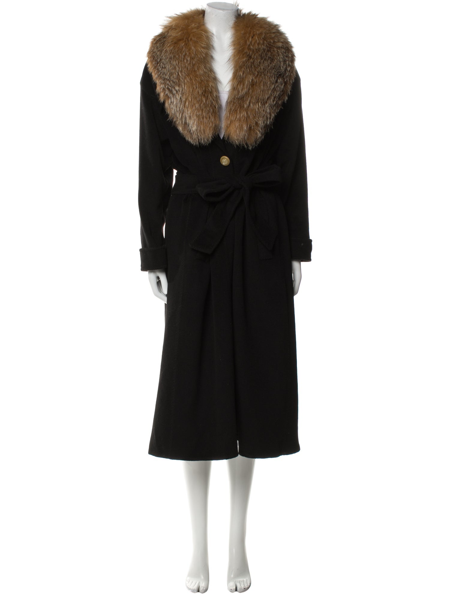 Rena Lange Camel Hair Faux Fur Coat