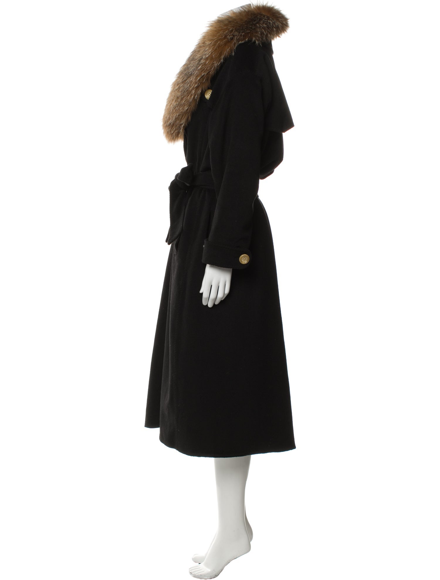 Rena Lange Camel Hair Faux Fur Coat