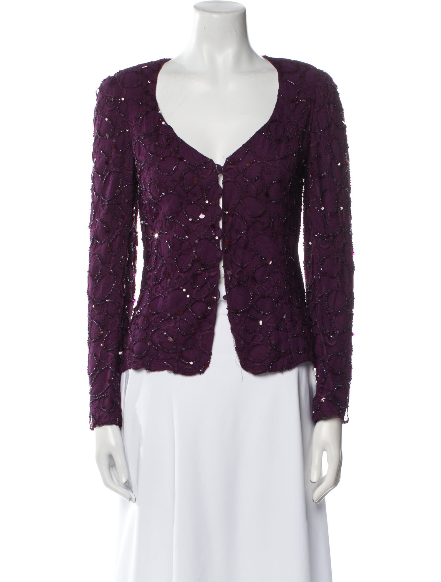 Rena Lange Silk Printed Evening Jacket