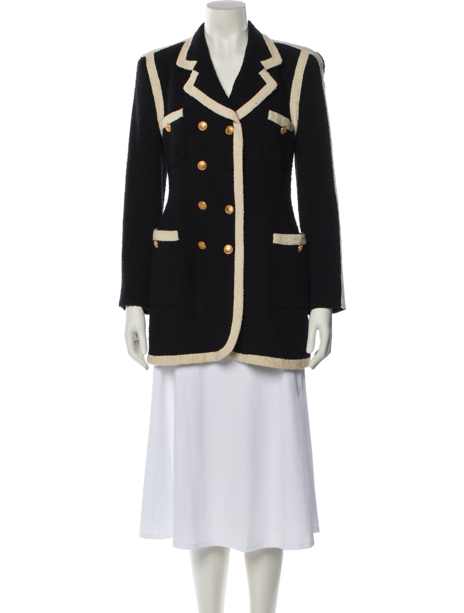 Rena Lange Virgin Wool Colorblock Pattern Blazer