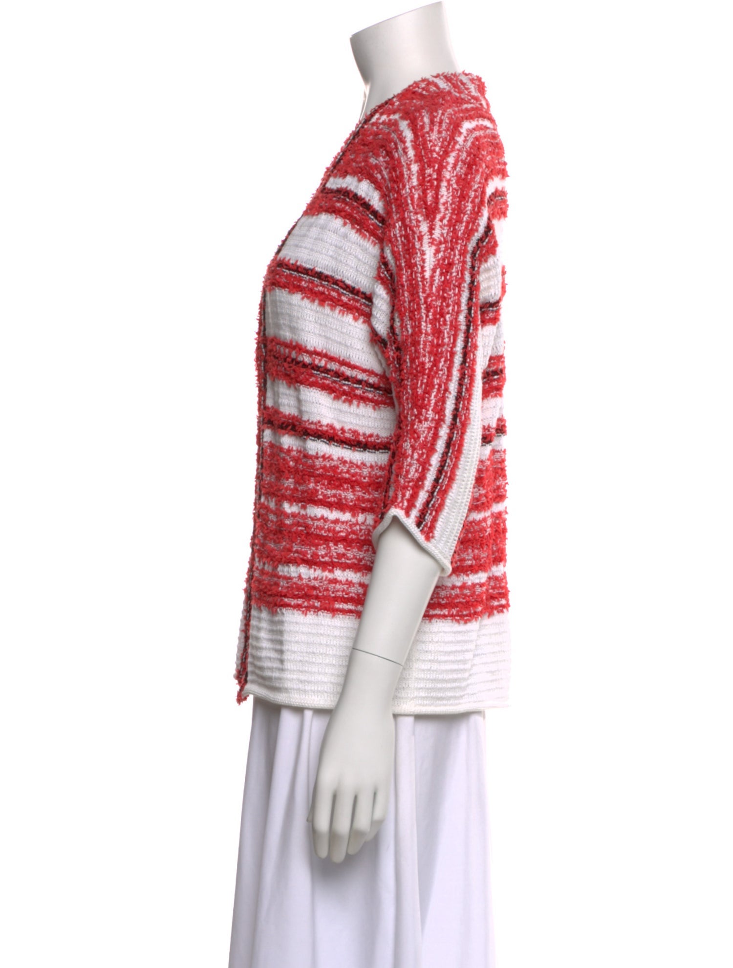 Rena Lange Striped V-Neck Sweater