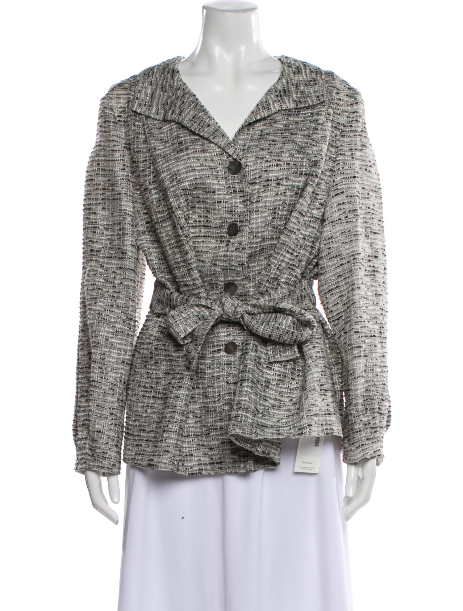 Rena Lange Virgin Wool Tweed Pattern Blazer