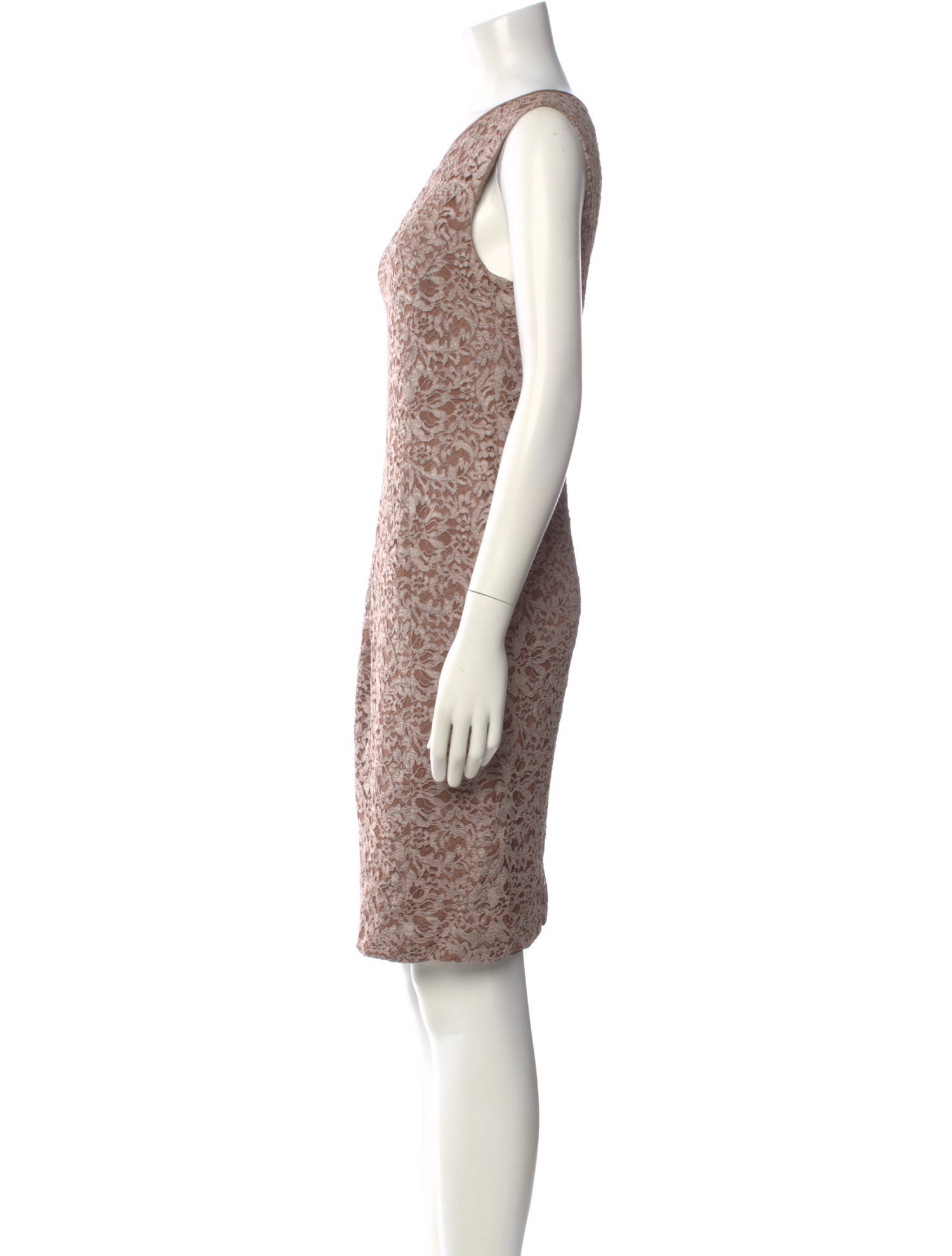 Rena Lange Scoop Neck Knee-Length Dress