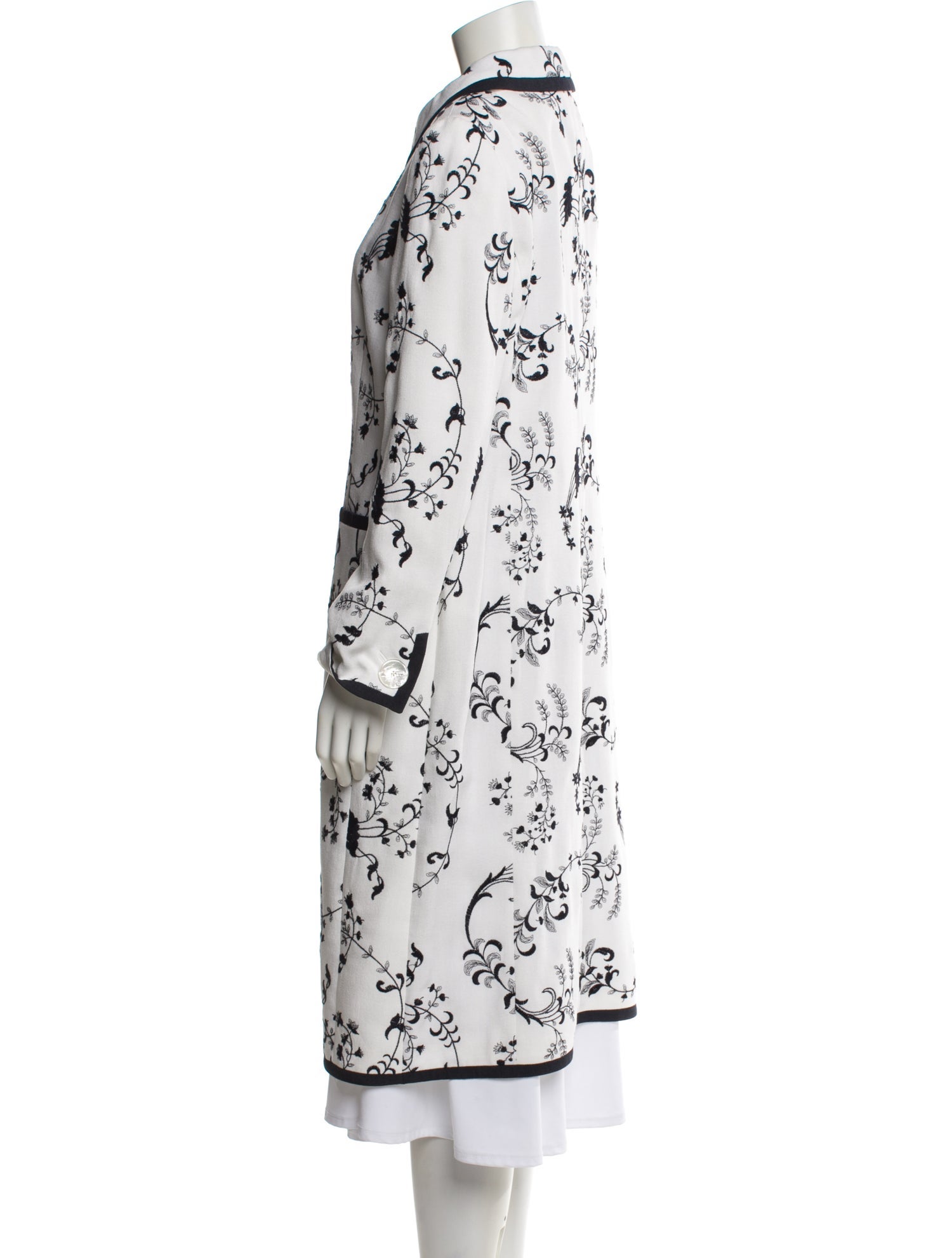 Rena Lange Floral Print Trench Coat