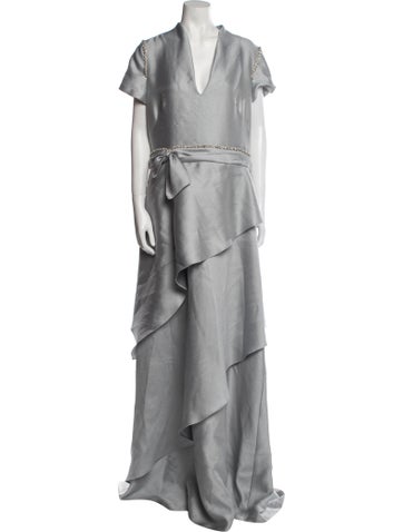 Reem Acra Dresses V-Neck Long Dress XL