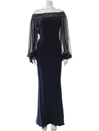Reem Acra Silk Long Dress