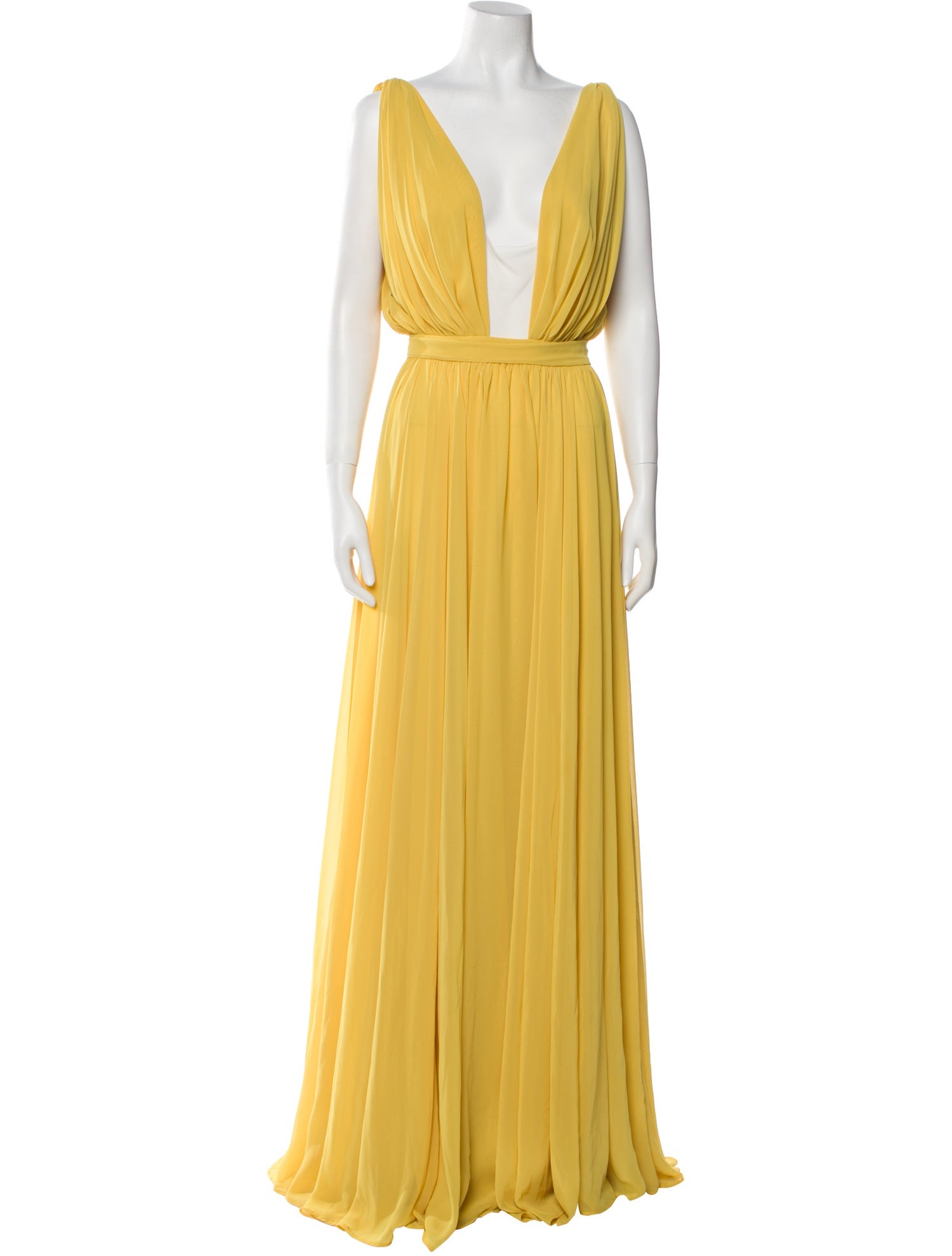 Reem Acra V-Neck Long Dress