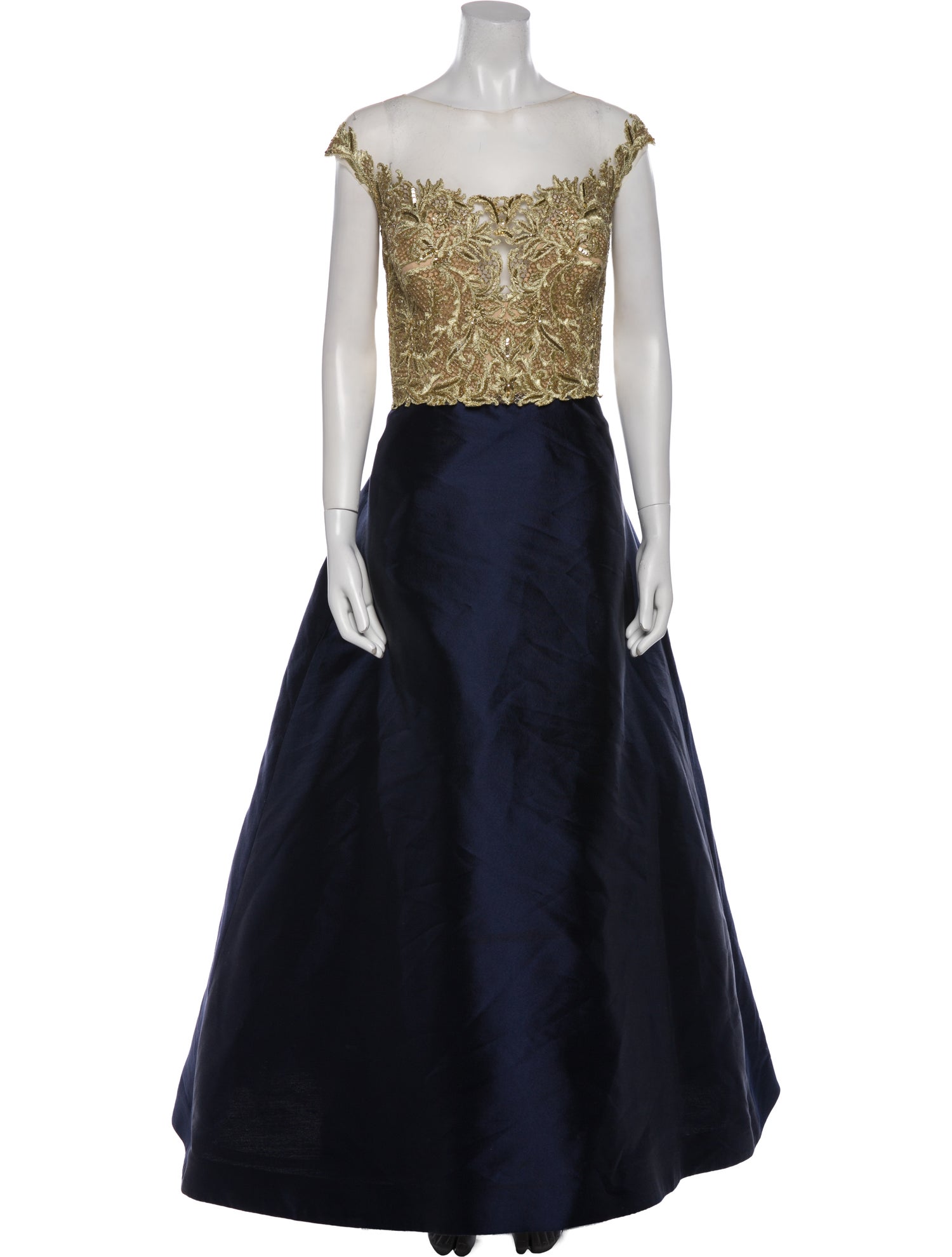 Reem Acra Lace Pattern Long Dress