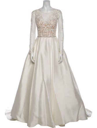 Reem Acra Wool Long Dress