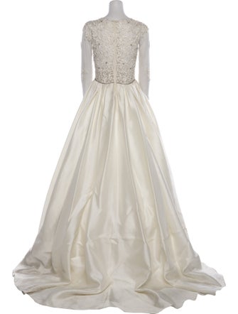 Reem Acra Wool Long Dress