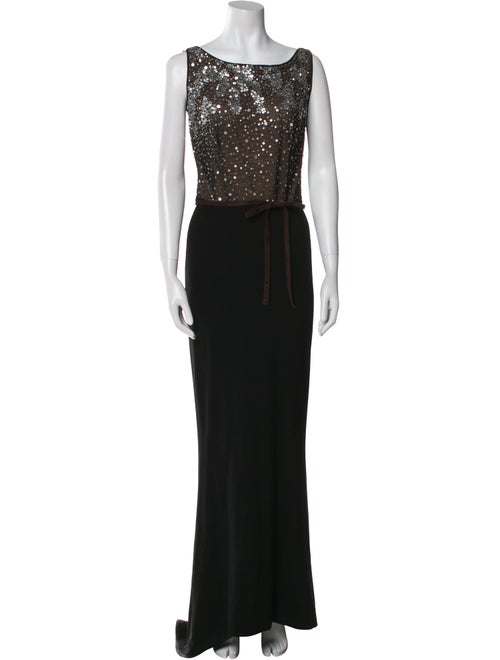 Reem Acra Bateau Neckline Long Dress