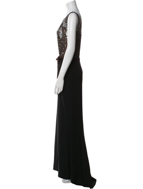 Reem Acra Bateau Neckline Long Dress